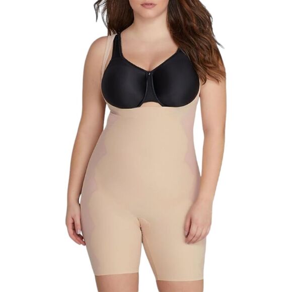 Spanx ASSETS Red Hot Label Open-Bust Mid Thigh Body Briefer Shapewear sz 1X - Picture 1 of 8